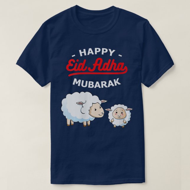 Camiseta Mulheres Eid Al Adha Eid Mubarak Happy Eid Day Mus (Frente do Design)