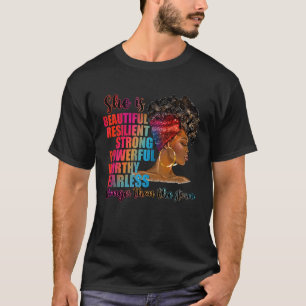 Camiseta Mulheres Ela É Linda E Resiliente Forte E Poderosa