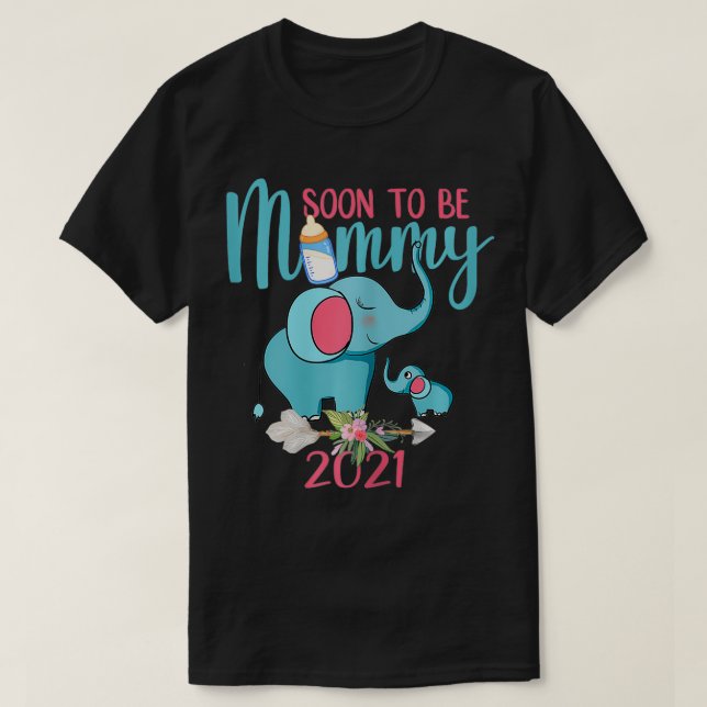 Camiseta Mulheres Em Breve Serem Mamães 2021 Gravidez Mãe (Frente do Design)