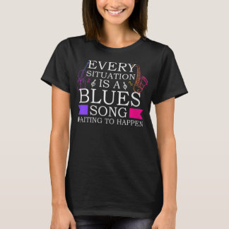 Camiseta Mulheres Em Cada Situação É Um Jazz De Música Blue