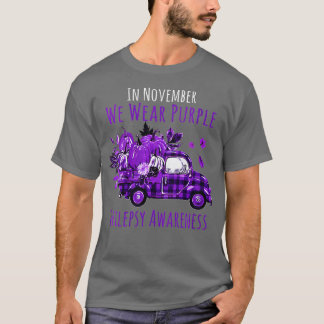 Camiseta Mulheres Em Novembro Vestimos Epilepsia De Caminhã