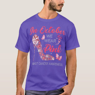 Camiseta Mulheres Em Outubro Nós Vestimos Fita Rosa Fita De