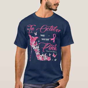 Camiseta Mulheres Em Outubro Vestimos Borboletas Rosa