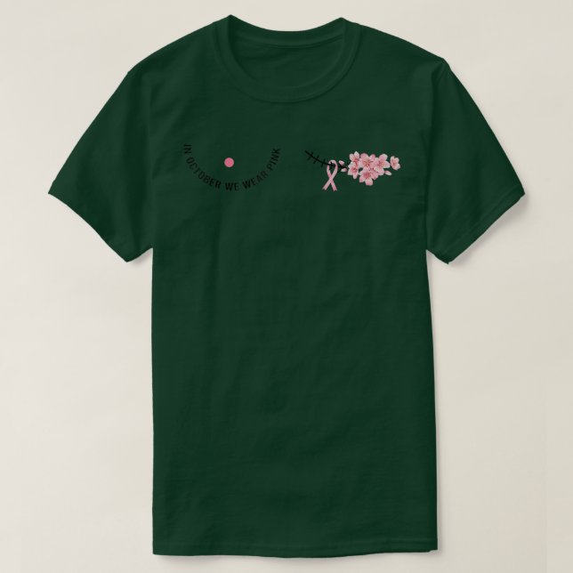 Camiseta Mulheres Em Outubro Vestimos O Cancer Rosa Com Con (Frente do Design)