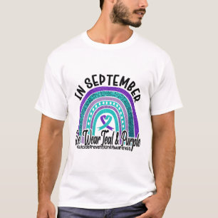 Camiseta Mulheres Em Setembro Vestem Suicídio Roxo De Teto