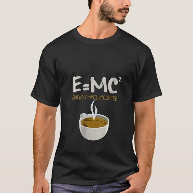 Camiseta Mulheres Emc2 Energia Café Láteo Amante Funny Phys (Frente)