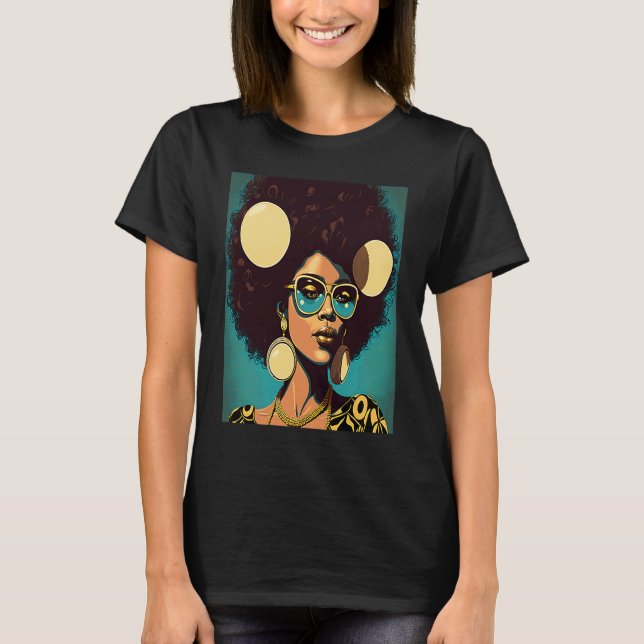 Camiseta Mulheres empoderam a mãe afro-americana (Frente)