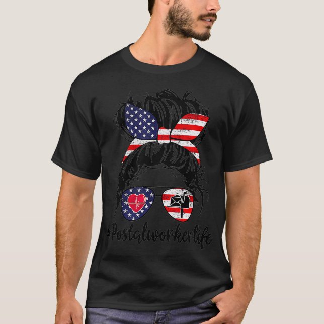 Camiseta Mulheres Empregadas Postais Vida 4º de julho Bande (Frente)