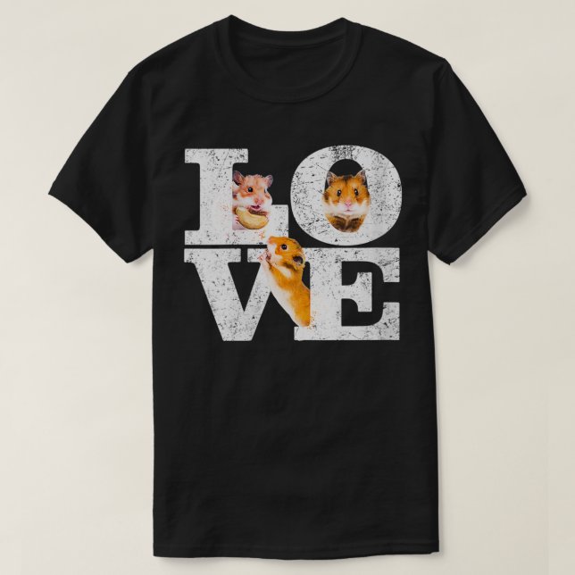 Camiseta Mulheres Engraçadas Adoro Hamsters Dando Pet De Ha (Frente do Design)