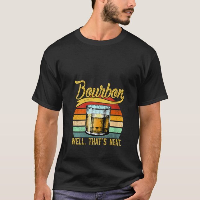 Camiseta Mulheres Engraçadas Bebendo Neat Retro Bourbon Whi (Frente)
