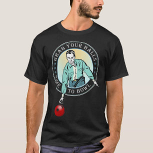 Camiseta Mulheres Engraçadas Boliches Retro Pegam o V dos H