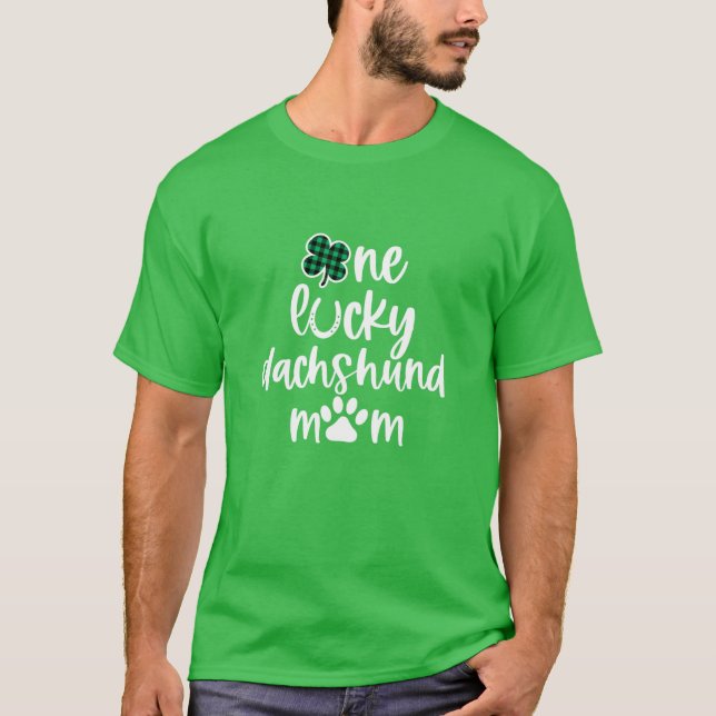 Camiseta Mulheres Engraçadas Cão De Dia de São Patrício Bon (Frente)