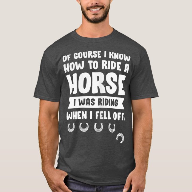 Camiseta Mulheres Engraçadas Cavalos Andando Homens Mulhere (Frente)