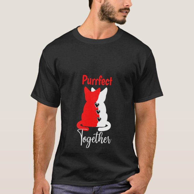Camiseta Mulheres Engraçadas Correspondendo Pijamas De Gato (Frente)