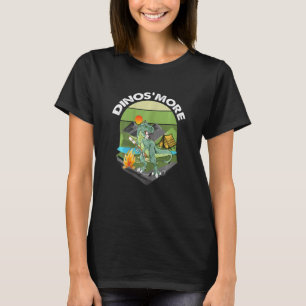Camiseta Mulheres engraçadas Dinos'more Acampamento Dinosau