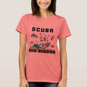 Camiseta Mulheres engraçadas do amigo do mergulho do