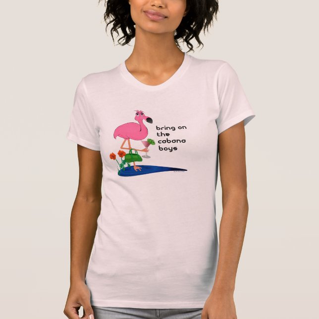Camiseta Mulheres engraçadas do flamingo superiores (Frente)