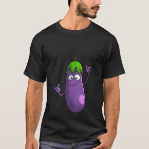 Camiseta Mulheres Engraçadas EggPlant S Para Homens Frutas 