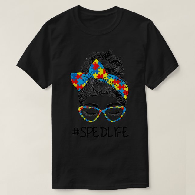 Camiseta Mulheres Engraçadas Ensino Especial Autismo Profes (Frente do Design)