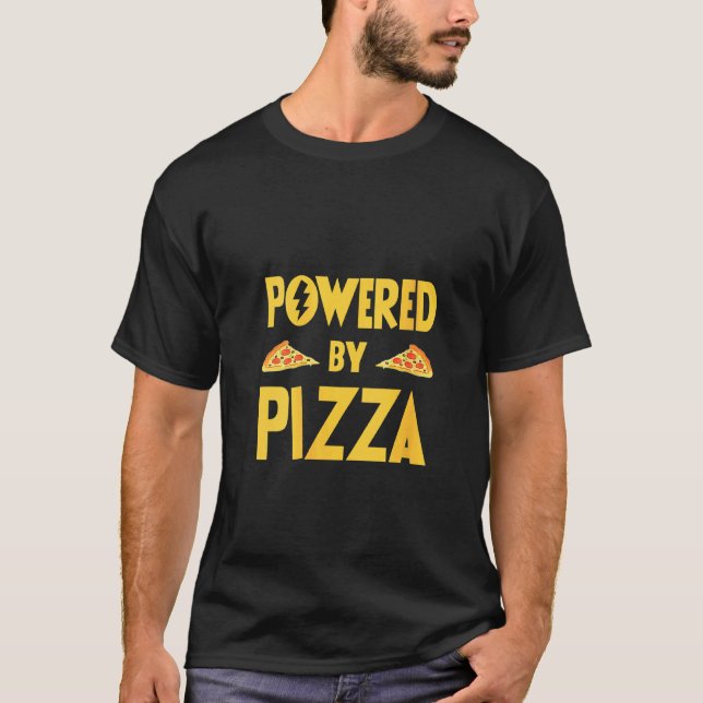 Camiseta Mulheres Engraçadas Equipadas Com Pizza Crianças L (Frente)
