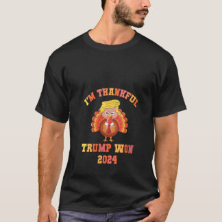 Camiseta Mulheres Engraçadas Estou grato Trump 2024 Que Gan