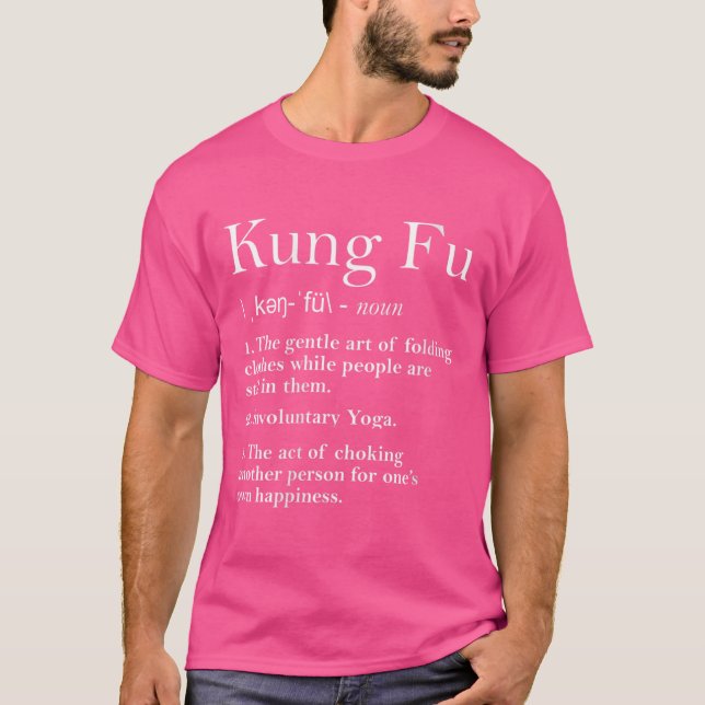 Camiseta Mulheres Engraçadas Homens Kung Fu Crianças Roupa  (Frente)