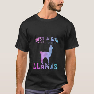 Camiseta Mulheres Engraçadas Lhamas Meninas Apenas Uma Meni