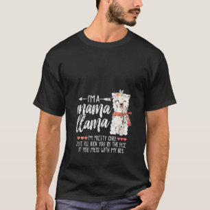 Camiseta Mulheres Engraçadas Llama Rapariga Mama Mãe Mamã A