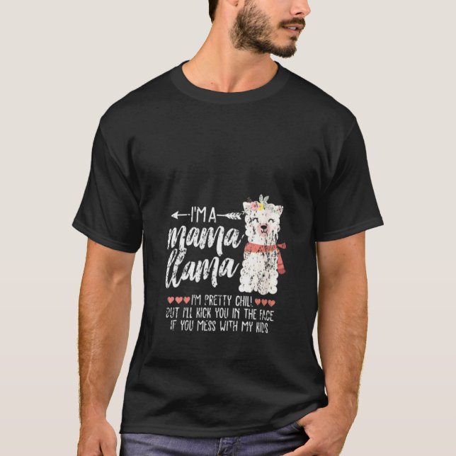 Camiseta Mulheres Engraçadas Llama Rapariga Mama Mãe Mamã A (Frente)