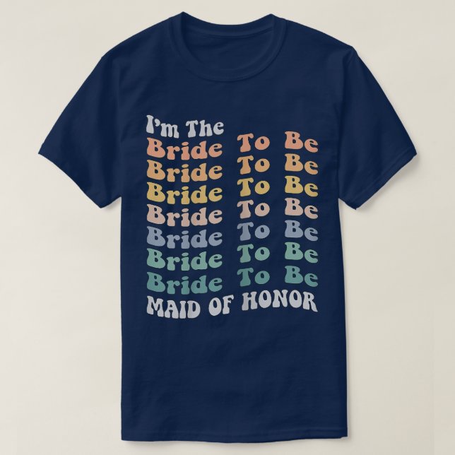 Camiseta Mulheres Engraçadas Madrinha de casamento Noiva A  (Frente do Design)