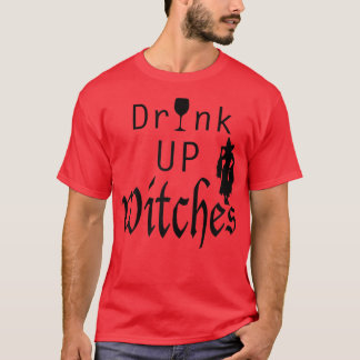 Camiseta Mulheres Engraçadas Mulheres Bebem Bruxas Durante