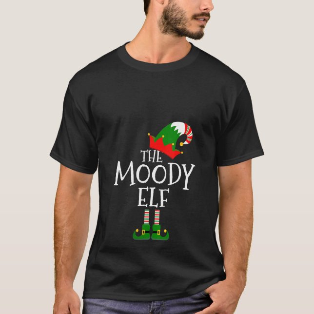 Camiseta Mulheres Engraçadas O Grupo Familiar Moody Elf Cor (Frente)