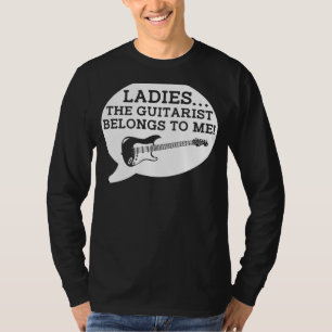 Camiseta Mulheres Engraçadas Pertencem a Mim Tee Guitarista