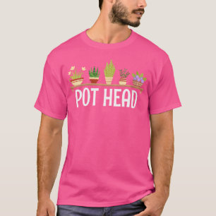 Camiseta Mulheres engraçadas plantas em vaso cabeça suculen