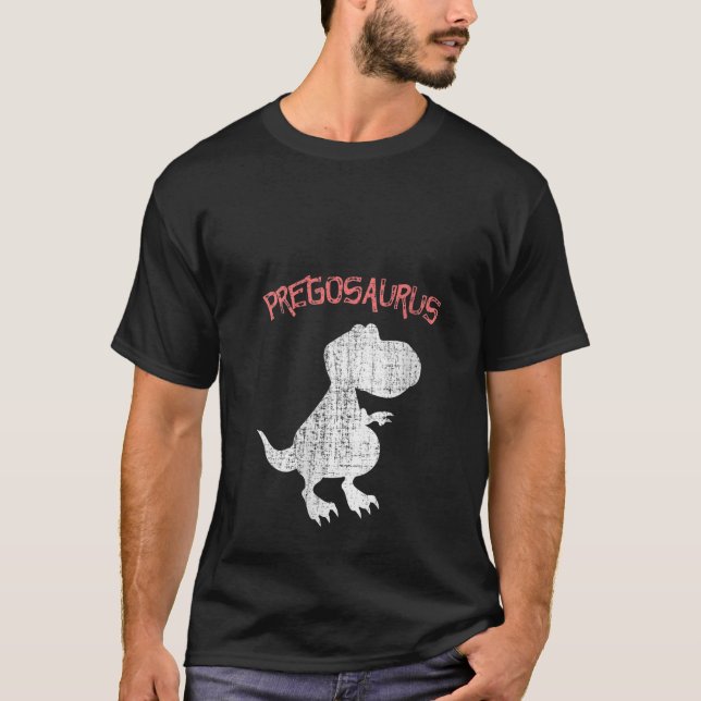 Camiseta Mulheres Engraçadas Pregossauro Grávida Dinossauro (Frente)