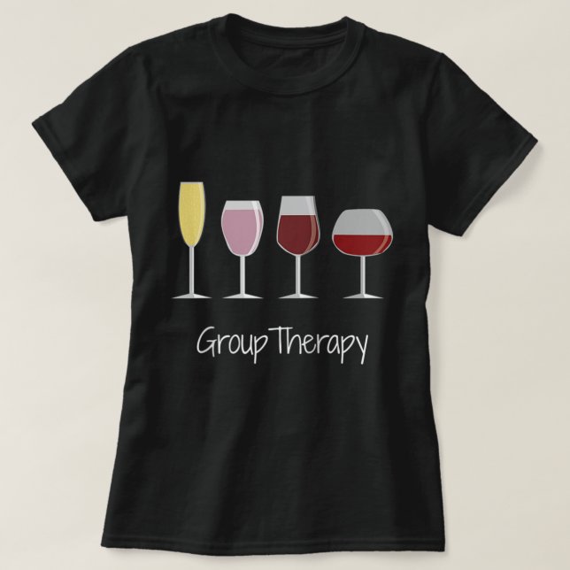 Camiseta Mulheres Engraçadas Presente de Vinho Ideia Terapi (Frente do Design)