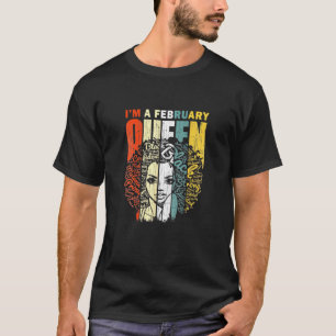 Camiseta Mulheres Engraçadas Rainha Negra-Africana Fevereir