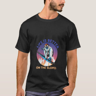 Camiseta Mulheres Engraçadas Snowboard Yeti A Vida É Melhor