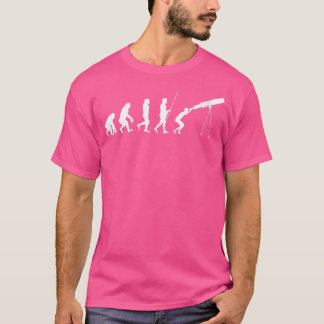 Camiseta Mulheres Engraçadas Telescópio Evolution Astrônomo