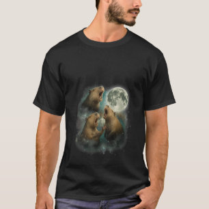Camiseta Mulheres Engraçadas Três Capivaras Uivando para a