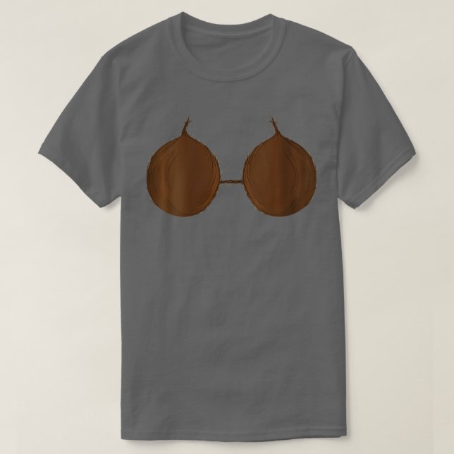 Camiseta Mulheres Engraçadas Verão Havaiano Coco Bra Adulto (Frente do Design)