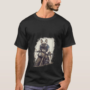 Camiseta Mulheres Engraçadas Vintage Buldogue francês Biker
