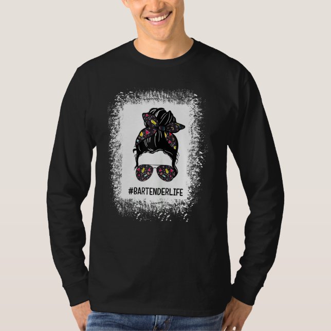 Camiseta Mulheres Engraçadas Vintage Distúrbios Bartender B (Frente)