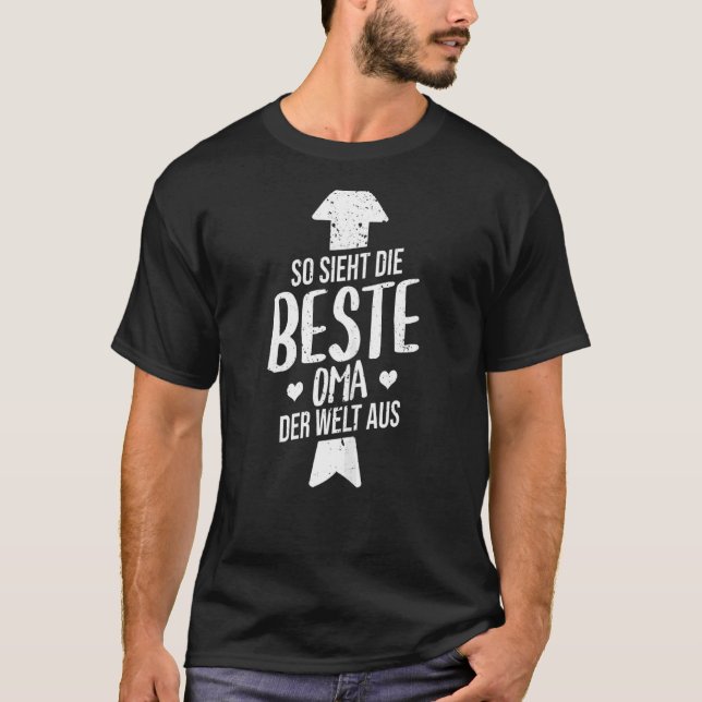Camiseta Mulheres Então Sieht Die Beste Oma Der Welt Aus Av (Frente)