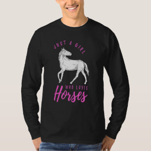 Camiseta Mulheres Equestres Meninas Hobby Cavalo Andando