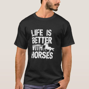 Camiseta Mulheres Equestres Vida Cavalo Citação