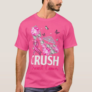 Camiseta Mulheres Esmagam Fita de Sensibilização do Cancer 