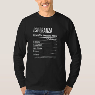 Camiseta Mulheres Esperanza Fatos Nutricionais Servindo Tam