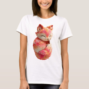 Camiseta Mulheres Espírito de Raposa do Pôr do Sol Rosa Aco