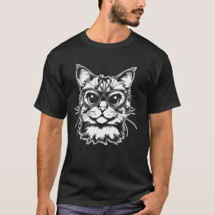 Camiseta Mulheres Espirituosas Casuais Animais Gatos Vestid